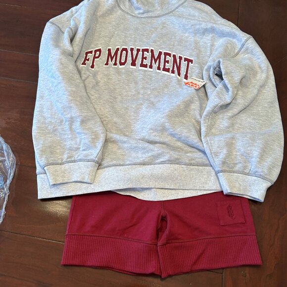 New FP Movement Free People Victory Set grey and crimson - Picture 1 of 3